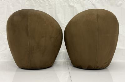 Milo Baughman Vintage Pair Milo Baughman for Thayer Coggin Swivel Egg Lounge Chairs USA 1960s