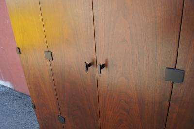 Milo Baughman Walnut Highboy Cabinet by Milo Baughman for Directional