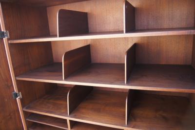 Milo Baughman Walnut Highboy Cabinet by Milo Baughman for Directional