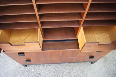 Milo Baughman Walnut Highboy Cabinet by Milo Baughman for Directional