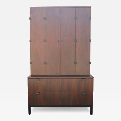 Milo Baughman Walnut Highboy Cabinet by Milo Baughman for Directional