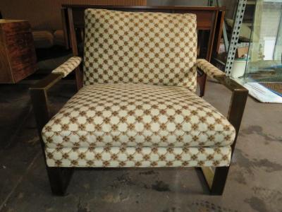 Milo Baughman Wonderful Milo Baughman Bronze Flatbar Cube Lounge Chair Midcentury