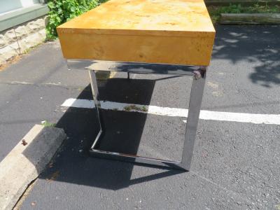 Milo Baughman Wonderful Milo Baughman Olivewood Chrome Desk Mid Century Modern