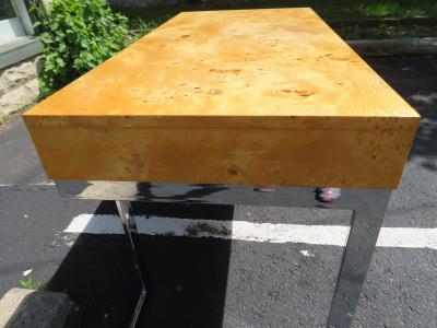 Milo Baughman Wonderful Milo Baughman Olivewood Chrome Desk Mid Century Modern