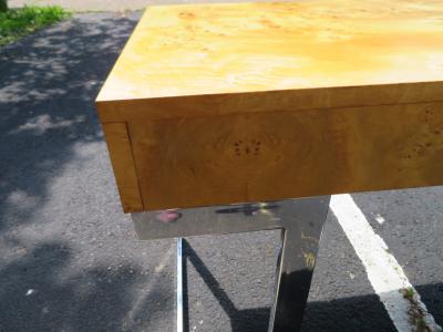 Milo Baughman Wonderful Milo Baughman Olivewood Chrome Desk Mid Century Modern