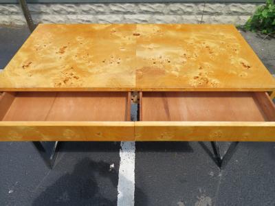 Milo Baughman Wonderful Milo Baughman Olivewood Chrome Desk Mid Century Modern