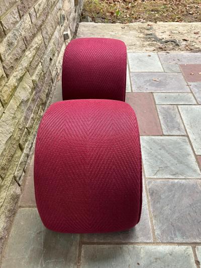 Milo Baughman Wonderful Pair Baughman style Semi Circle Ottoman Stool Mid Century