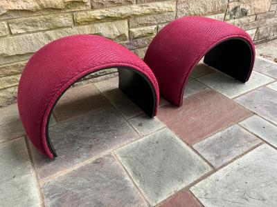 Milo Baughman Wonderful Pair Baughman style Semi Circle Ottoman Stool Mid Century