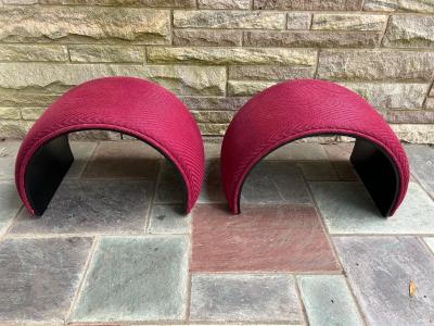 Milo Baughman Wonderful Pair Baughman style Semi Circle Ottoman Stool Mid Century