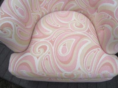 Milo Baughman Wonderful Pair Pucci Barrel Back Rolling Milo Baughman Style Lounge Chairs