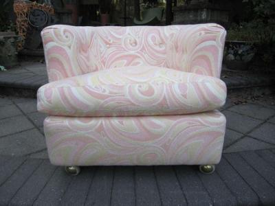Milo Baughman Wonderful Pair Pucci Barrel Back Rolling Milo Baughman Style Lounge Chairs