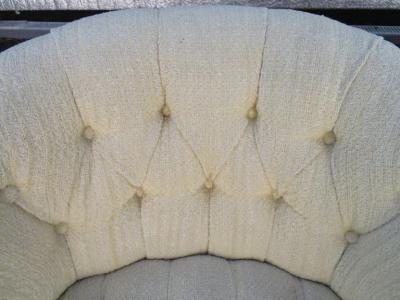 Milo Baughman Wonderful Pair of Milo Baughman Style Tufted Barrel Back Chrome Tub Chairs