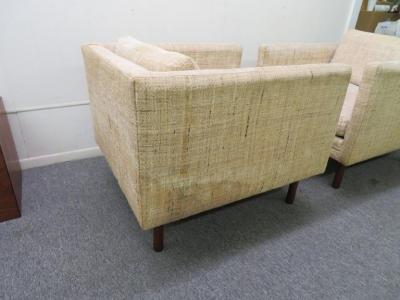 Milo Baughman Wonderful Signed Pair of Milo Baughman Cube Chairs Mid Century Modern
