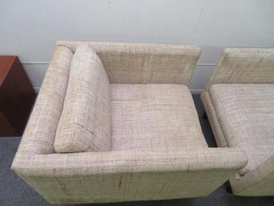 Milo Baughman Wonderful Signed Pair of Milo Baughman Cube Chairs Mid Century Modern