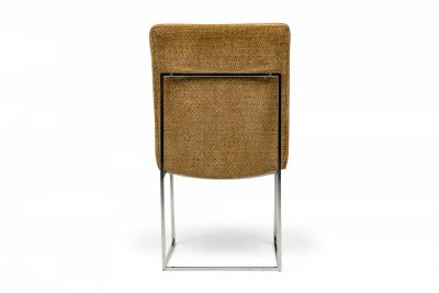 Milo Baughman for Thayer Coggin Brown Woven Fabric Captain Dining Side Chair