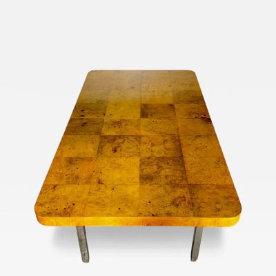 Milo Baughman for Thayer Coggin Burlwood and Chrome Dining Table 1960