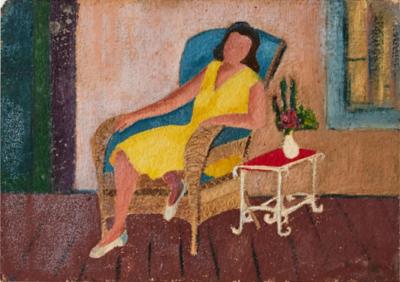 Milton Clark Avery Framed Vintage Figure Study In the Style of Milton Avery