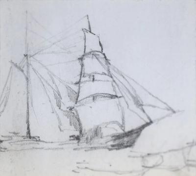 Milton James Burns MILTON J BURNS 1853 1933 SINGLE SHIP AT SEA 