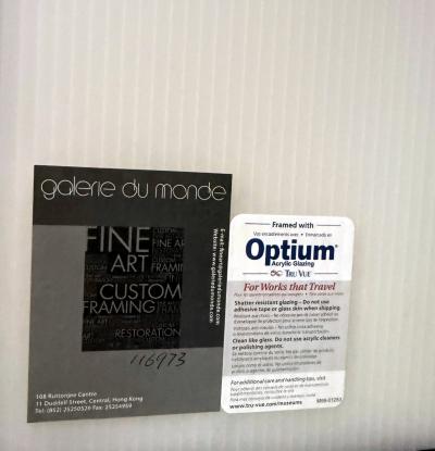 Ming Chip Fung Framed Chinese Ink Art Calligraphy by Fung Ming Chip