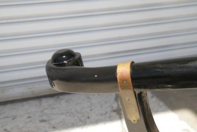 Ming Style Black Lacquered Horseshoe Back Lounge Chair