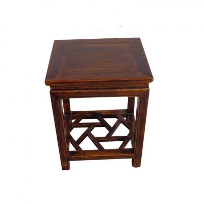 Ming Style Chinosarie Side Table with Fretwork