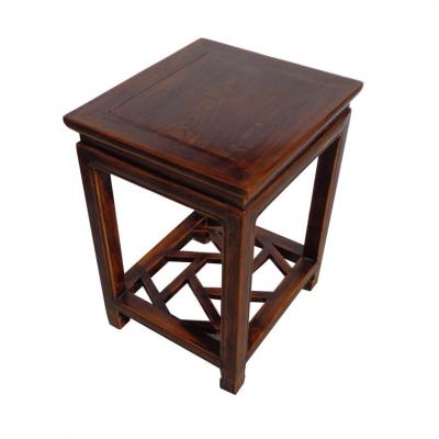 Ming Style Chinosarie Side Table with Fretwork