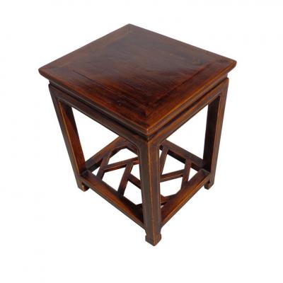 Ming Style Chinosarie Side Table with Fretwork