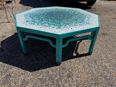 Ming Style Octagon Coffee Table with Mosaic Top