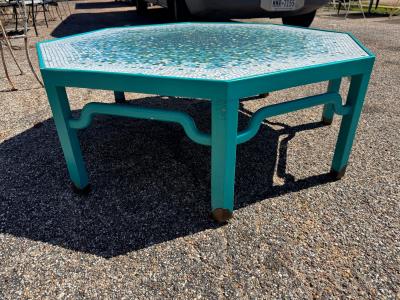 Ming Style Octagon Coffee Table with Mosaic Top