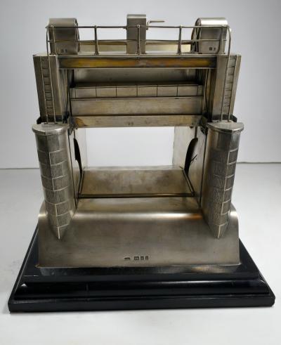 Miniature Architectural Sterling Silver Working Model Cigarette Box England 1925