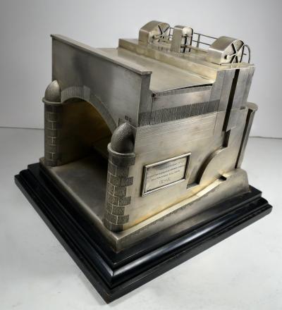 Miniature Architectural Sterling Silver Working Model Cigarette Box England 1925