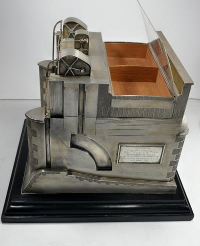 Miniature Architectural Sterling Silver Working Model Cigarette Box England 1925
