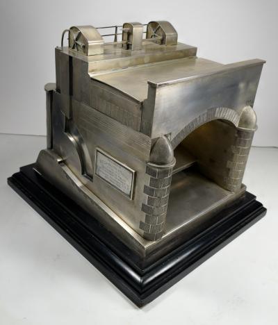 Miniature Architectural Sterling Silver Working Model Cigarette Box England 1925