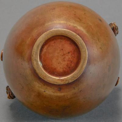 Miniature Bronze Jar with Dragon Handles