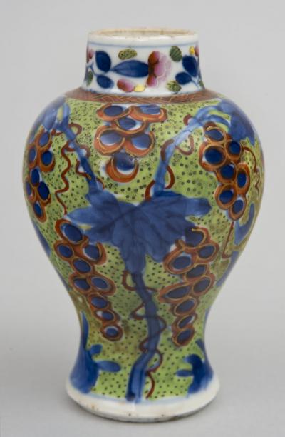 Miniature Chinese Qianlong Period Clobbered Vase Circa 1770