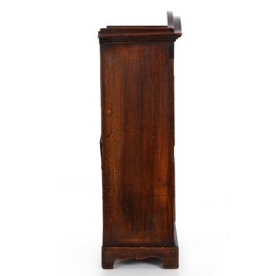 Miniature Doll Size French Provincial Stained Fruitwood Antique Armoire Cabinet