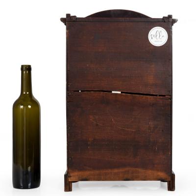 Miniature Doll Size French Provincial Stained Fruitwood Antique Armoire Cabinet