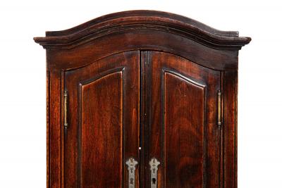 Miniature Doll Size French Provincial Stained Fruitwood Antique Armoire Cabinet