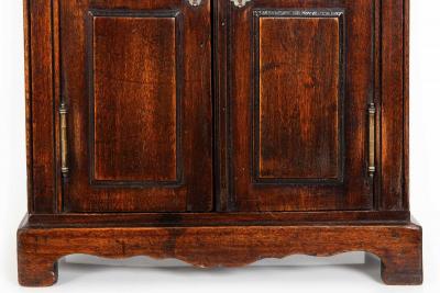 Miniature Doll Size French Provincial Stained Fruitwood Antique Armoire Cabinet