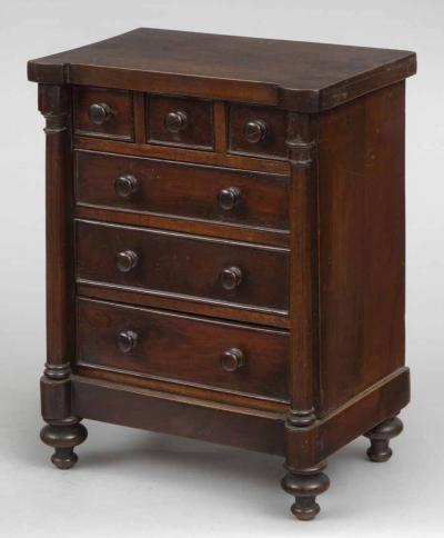 Miniature Mahogany Chest of Drawers Circa 1830