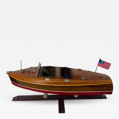 Miniature Motorboat by Chris Craft Wood Metal and Lacquer USA circa 1950