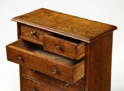Miniature Oak Chest of Drawers Early 19th Century