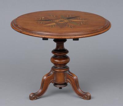 Miniature Tunbridgeware Tilt top Table Circa 1860