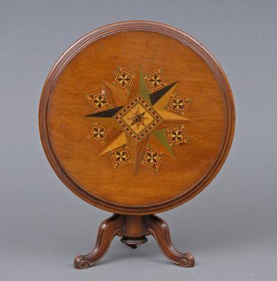 Miniature Tunbridgeware Tilt top Table Circa 1860