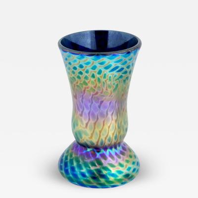 Miniature Vintage Iridescent Art Glass Vase