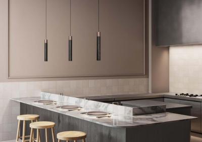 Minimal Ceramic Pendant Light by David Pompa for KDLN