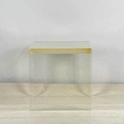 Minimalist Post Modern Thick Lucite Side Table