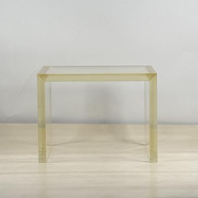 Minimalist Post Modern Thick Lucite Side Table