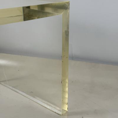 Minimalist Post Modern Thick Lucite Side Table