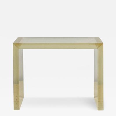 Minimalist Post Modern Thick Lucite Side Table